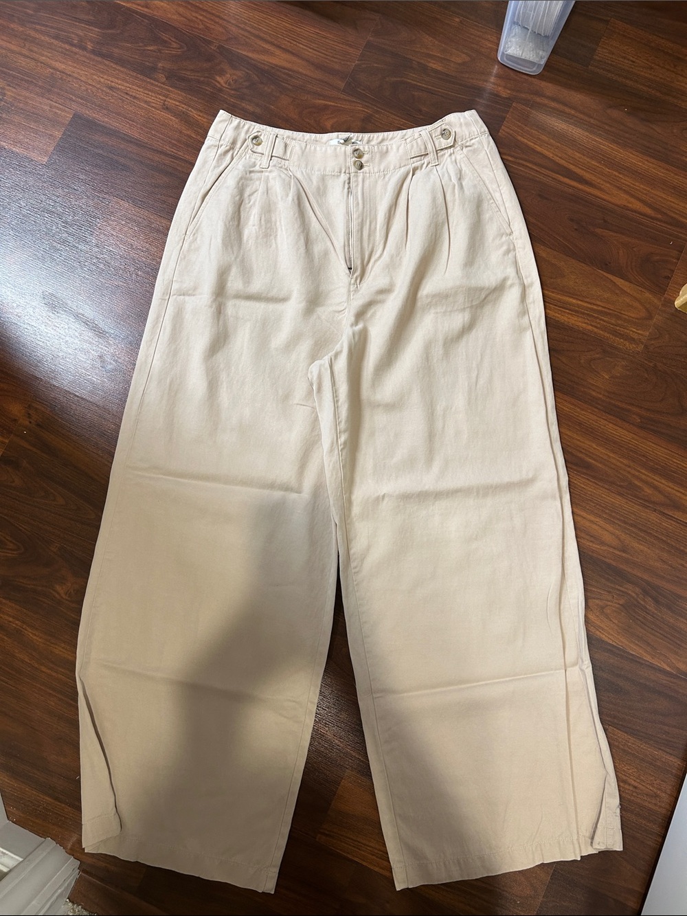 Madewell Harlow wide leg pants in beige size 12
